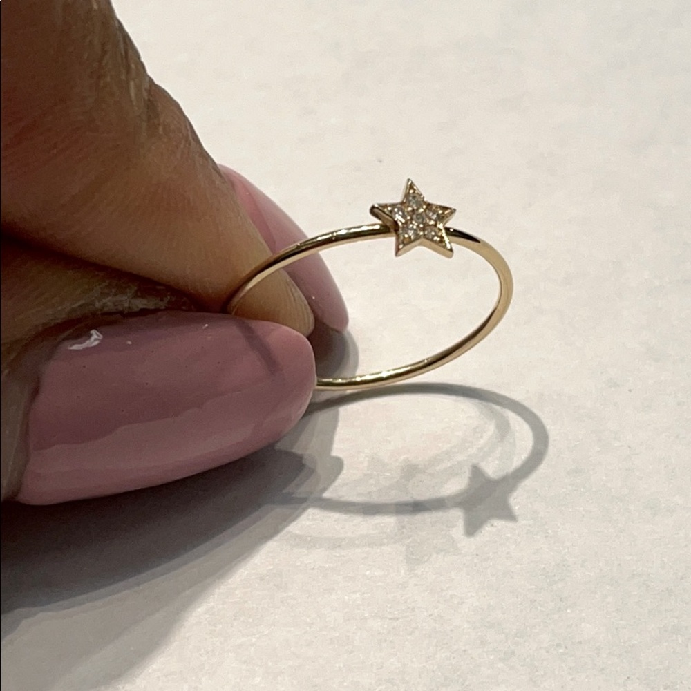 18k yellow gold diamond star ring